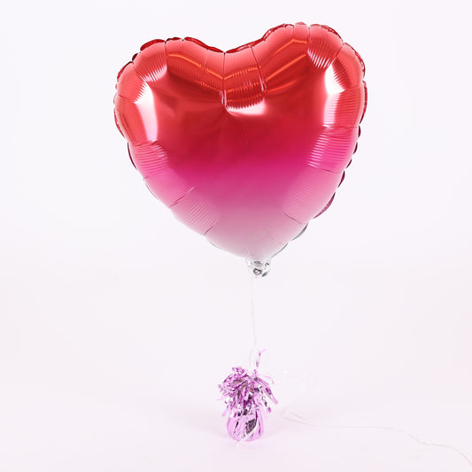 Pink Ombre Heart Foil Balloon, 18in