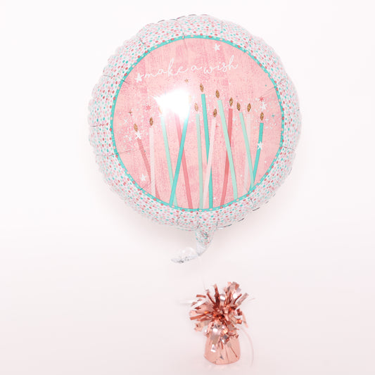 Round Make a Wish Birthday Balloon, 18in