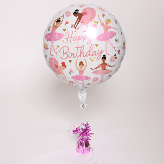 Happy Birthday Ballerina Balloon, 18in