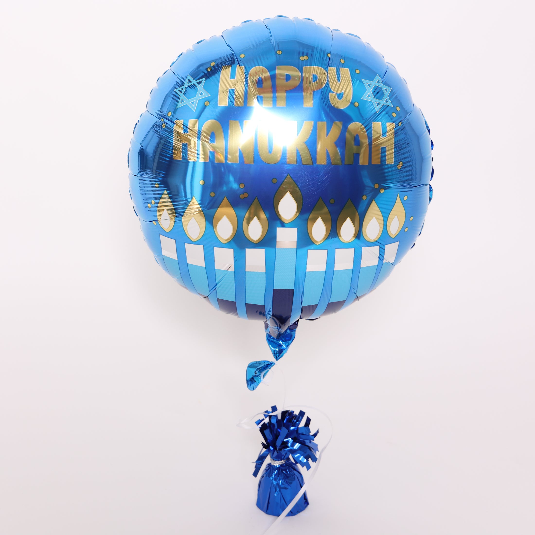 Round Happy Hanukkah Candles Balloon, 18in