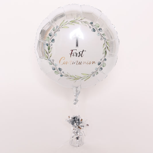 Round Pearl First Communion Balloon, 18in