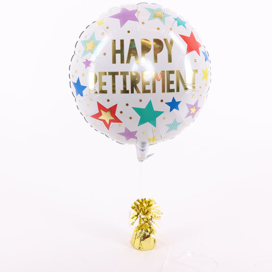 Happy Retirement Stars Round Foil Balloon, 18in