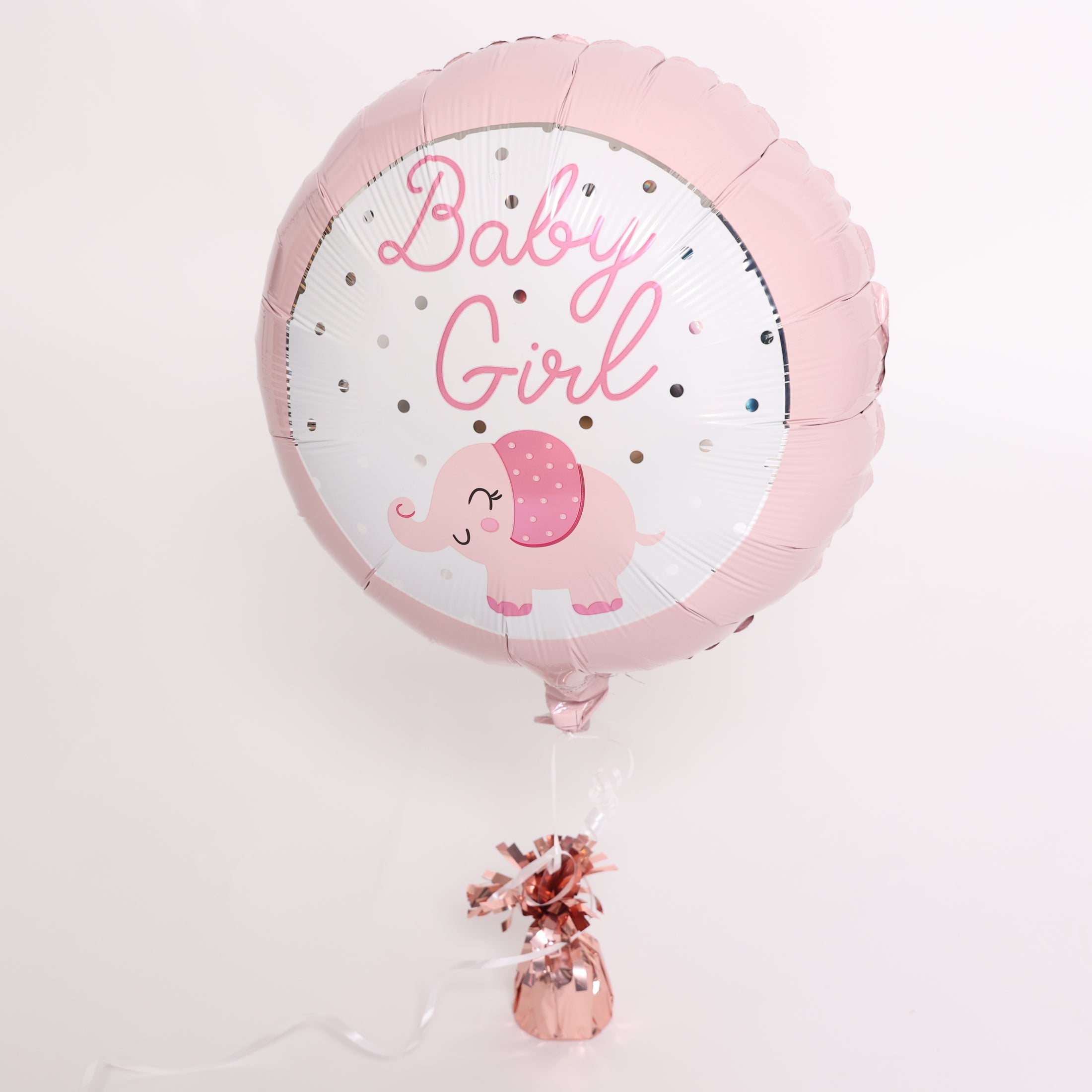 Baby Girl Elephant Round Balloon, 18in