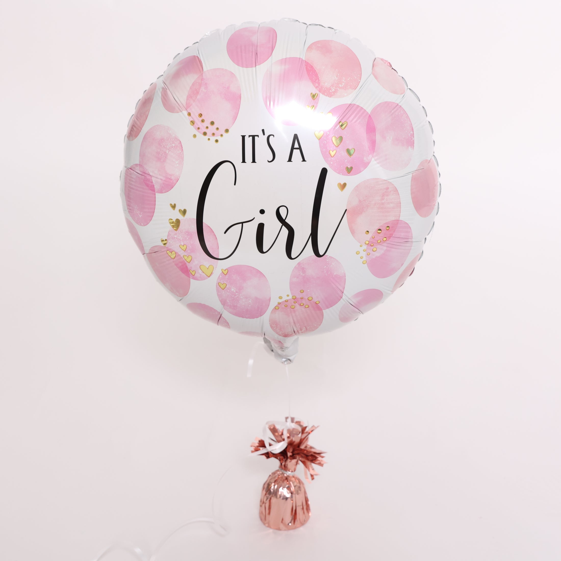 It's a Girl Pink Watercolor Round Balloon, 18in