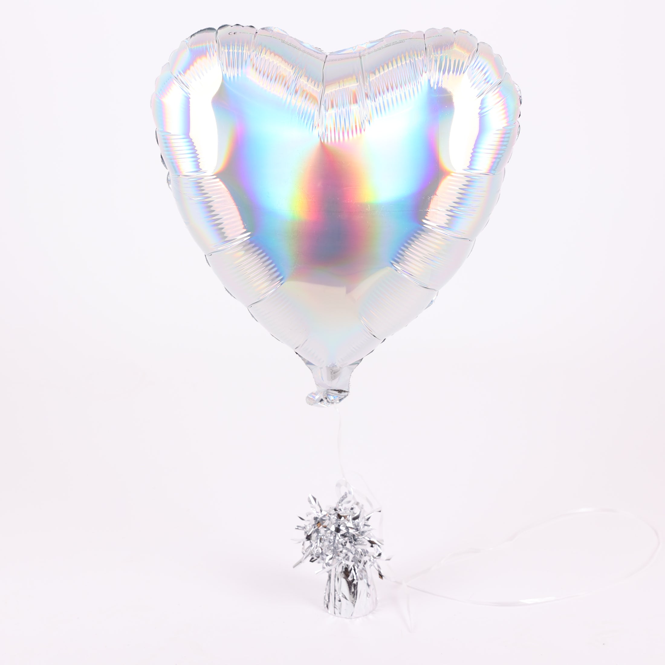 Iridescent Heart Foil Balloon, 18in