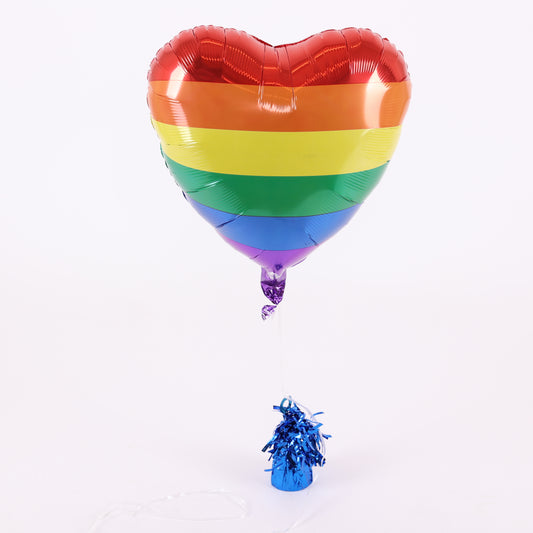 Rainbow Heart Foil Balloon, 18in