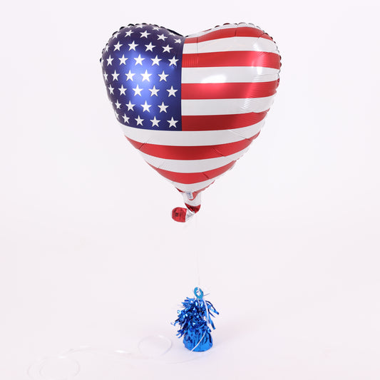 American Flag Heart Foil Balloon, 18in
