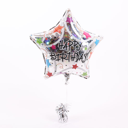 Happy Birthday Star Balloon, 19in