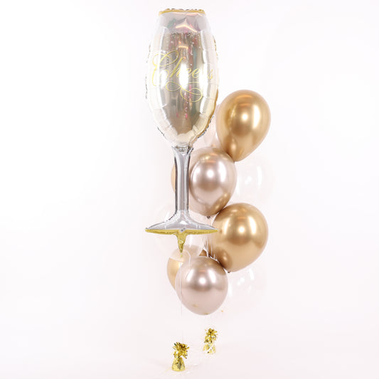 Gold Cheers Balloon Bouquet