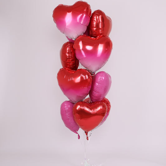 Ombre Hearts Balloon Bouquet