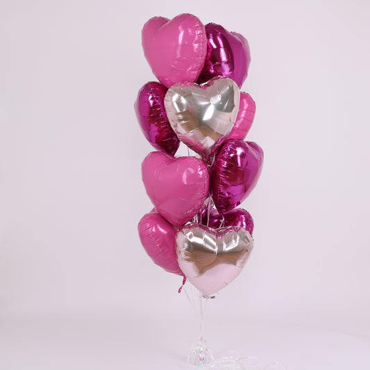 Pink Hearts Balloon Bouquet