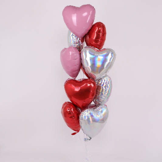 Assorted Hearts Balloon Bouquet