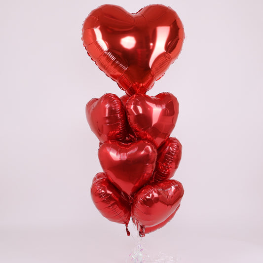 Red Heart with Giant Red Heart Centerpiece Balloon Bouquet