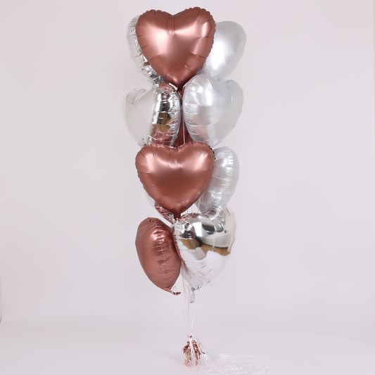 Rose Gold Hearts Balloon Bouquet