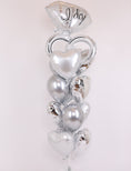Load image into Gallery viewer, Silver Monochrome Engagement Balloon Bouquet
