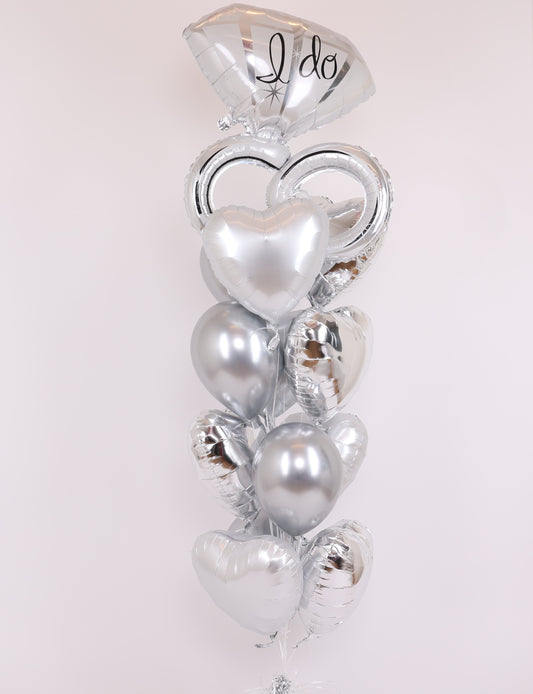 Silver Monochrome Engagement Balloon Bouquet