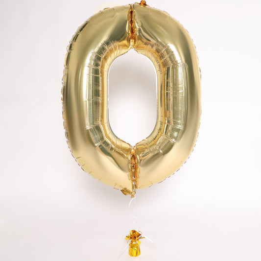 White Gold Number Balloon, 34in