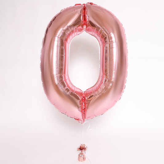 Rose Gold Number Balloon, 34in