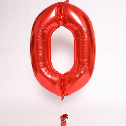 Red Number Balloon, 34in