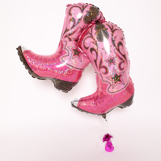 Pink Dancing Cowboy Boots Balloon, 36in