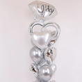 Load image into Gallery viewer, Silver Monochrome Engagement Balloon Bouquet
