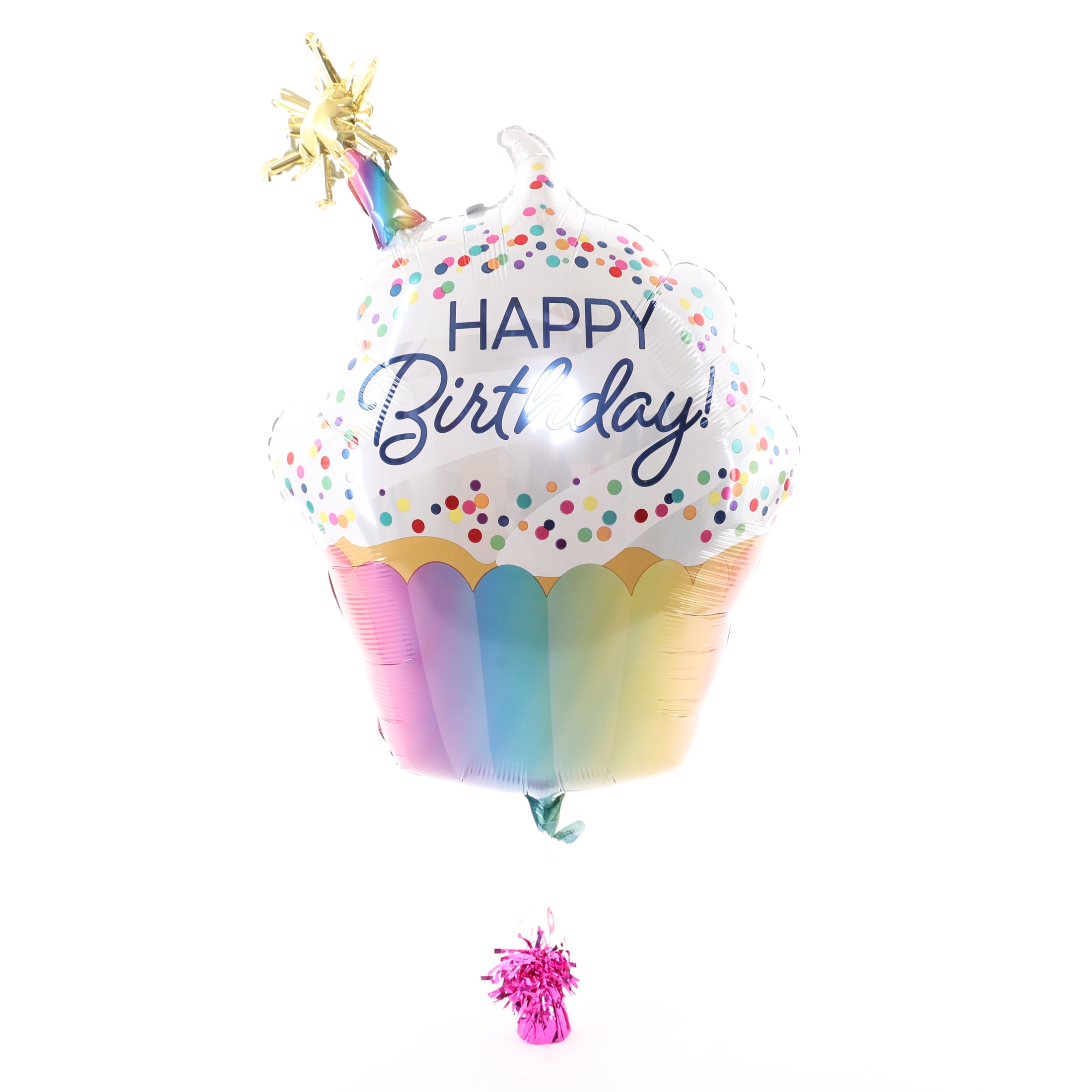 Happy Birthday Confetti Sprinkle Cupcake Balloon, 31in