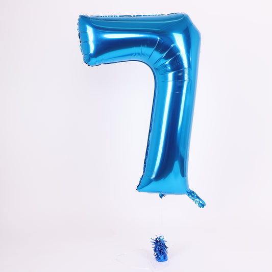 Blue Number Balloon, 34in