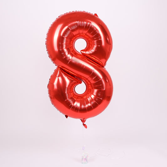 Red Number Balloon, 34in