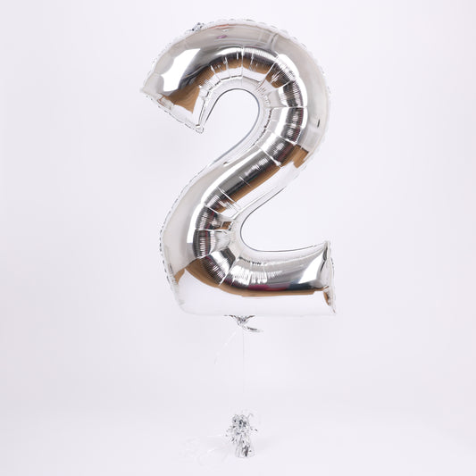 Silver Number Balloon, 34in