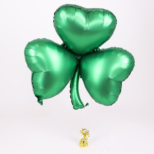Emerald Satin Shamrock Balloon, 29in