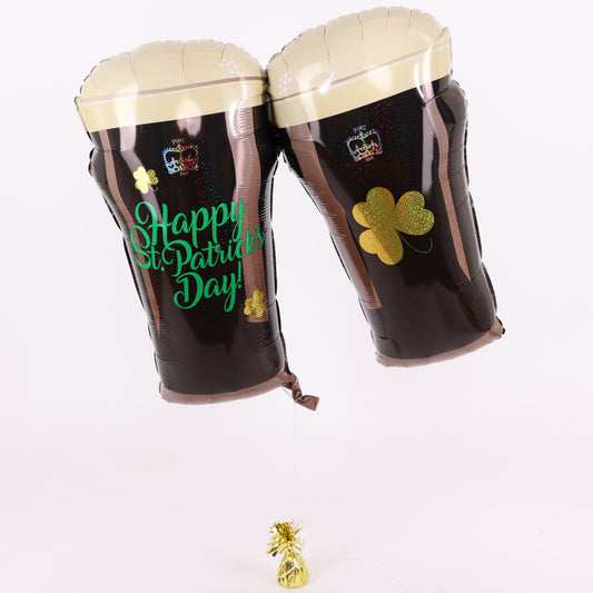 Happy St. Patrick's Day Holographic Beer Balloon, 28in