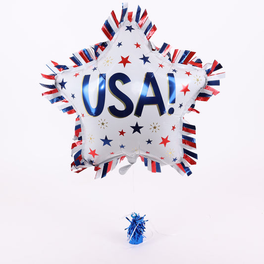 USA Star Fringed Balloon, 28in