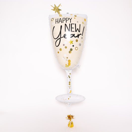 Happy New Year Bubbly Glass Balloon, 40in